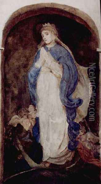 Immaculate Virgin Mary Oil Painting - Adam Chmielowski
