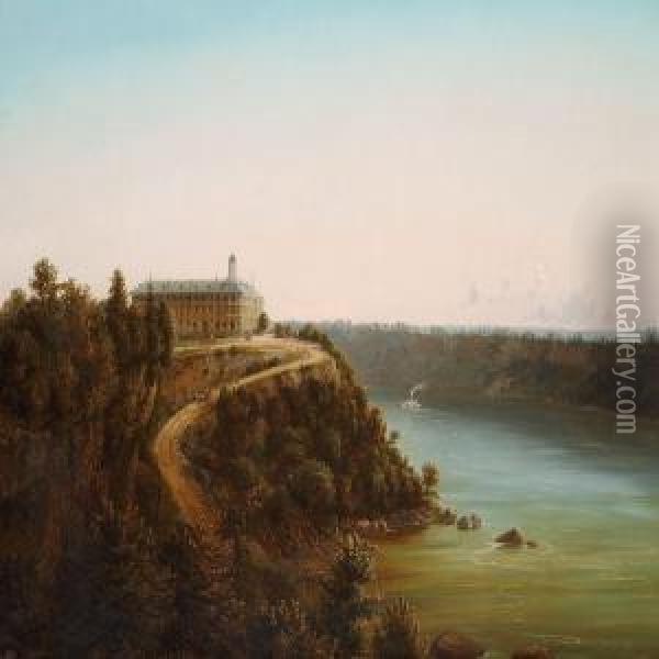 View From Niagara Falls Oil Painting - Ferdinand Reichardt