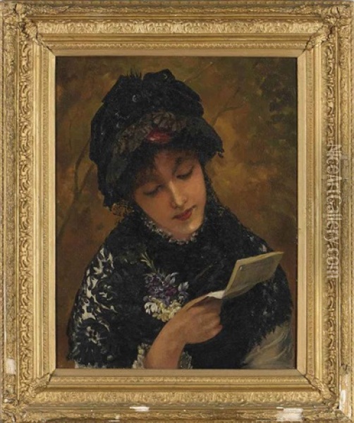The Letter Oil Painting - William Oliver the Younger