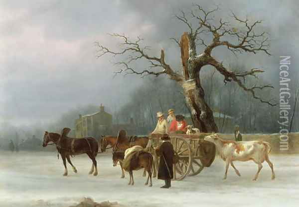 The Skyrack Oak, Leeds, 1830 Oil Painting - Joseph Rhodes