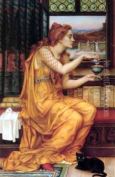 The Love Potion Oil Painting - Evelyn Pickering De Morgan