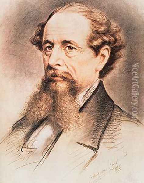 Portrait of Charles Dickens 1869 Oil Painting - E. Goodwyn Lewis
