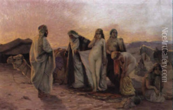 Bedouis Traders Oil Painting - Otto Pilny