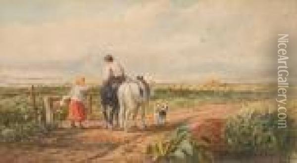 Heading Out To Harvest Oil Painting - David I Cox