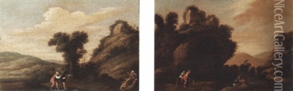 A Man Carrying An Ass Oil Painting - Bartholomeus Breenbergh