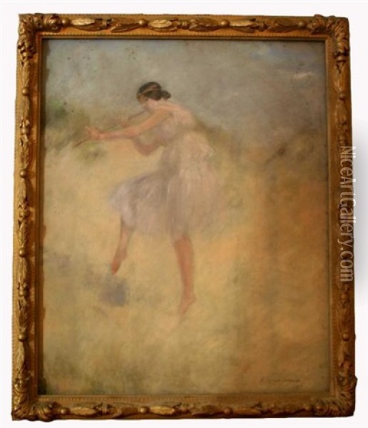 Danseuse A La Flute Oil Painting - Pierre Carrier-Belleuse