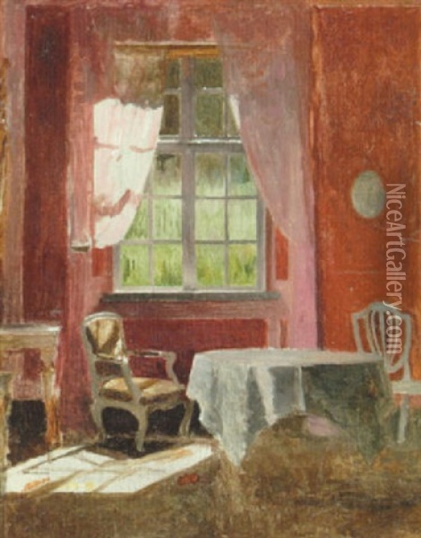 Interior Fra Liselund Med Elisabeth Calmettes Sovevaerelse Oil Painting - Peter Vilhelm Ilsted
