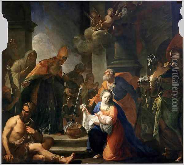 Presentation of Jesus at the Temple Oil Painting - Andrea Celesti