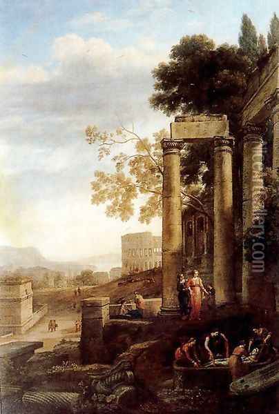 Landscape with the burial of St. Serapia Oil Painting - Claude Lorrain (Gellee)
