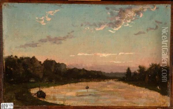 La Meuse A Waulsort Oil Painting - Isidore Verheyden