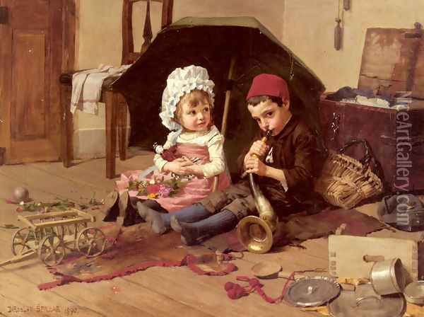 Playtime Oil Painting - Jaroslav Spillar