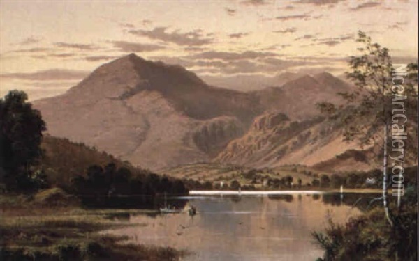 Lake Scene Oil Painting - James Haughton Forrest