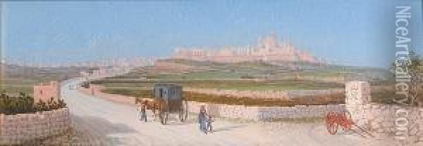 Panorama Of Mdina, Malta Oil Painting - Girolamo Gianni