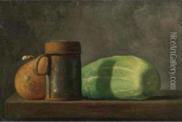 Cucumber Oil Painting - John Frederick Peto
