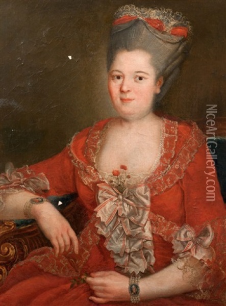 Portrait D'une Dame De Qualite Oil Painting - Agustin Esteve Y Marques