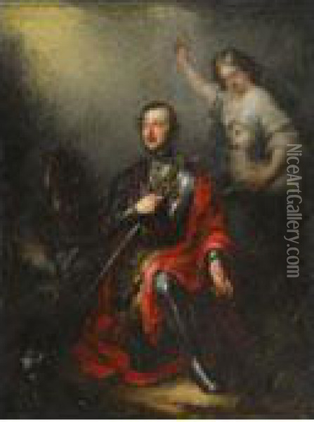 Retrato De Caballero Como San Jorge Oil Painting - Jose Gutierrez de la Vega