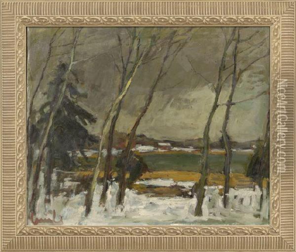 Winter Landscape Oil Painting - Edward Alfred Cucuel