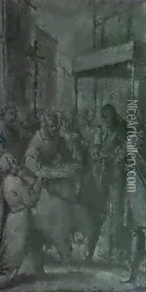 St. Antony Of Padua And The Kneeling Ass Oil Painting - Enea Salmeggia Talpino