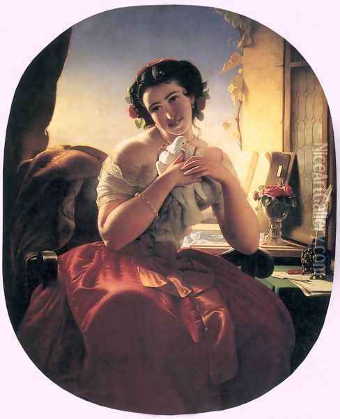 Galambposta, 1855 Oil Painting - Jozsef Borsos