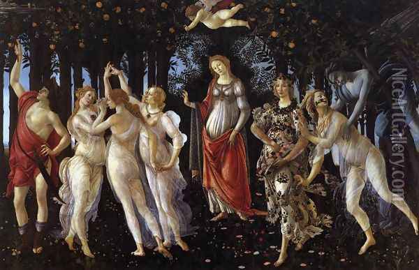 Primavera c. 1482 Oil Painting - Sandro Botticelli