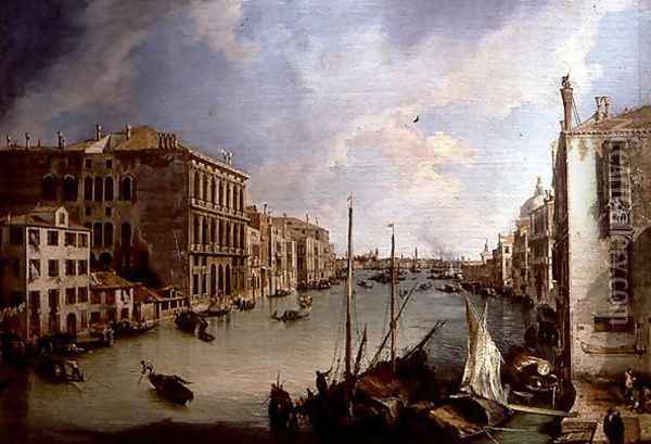 The Grand Canal from the Campo San Vio, Venice Oil Painting - (Giovanni Antonio Canal) Canaletto