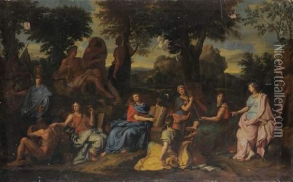 Apollon Et Les Muses Oil Painting - Nicolas Loir