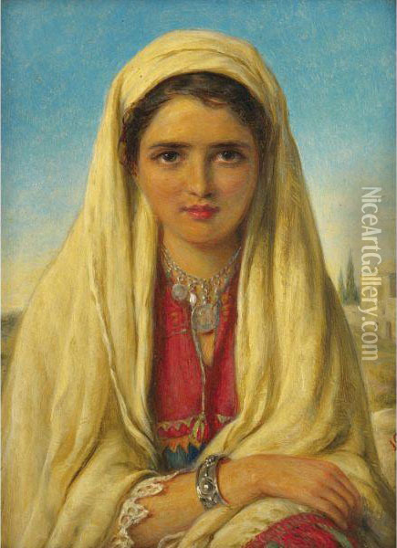 An Eastern Beauty Oil Painting - William Gale