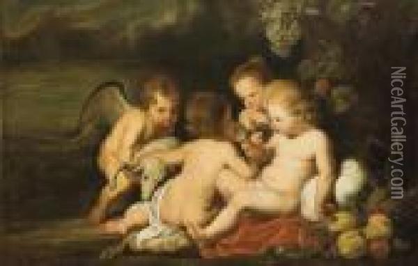 Le Christ Enfant Entoure De Saint Jean-baptiste Et D'anges Oil Painting - Frans Snyders