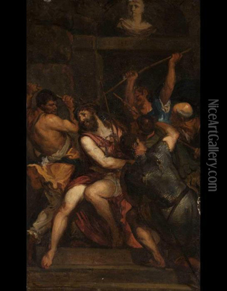 Incoronazione Di Spine Oil Painting - Tiziano Vecellio (Titian)