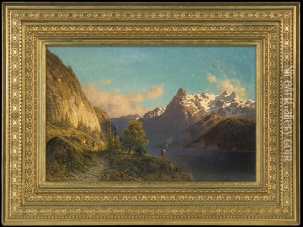 Alpen Four Kanton See Oil Painting - Alexander Swieszewski