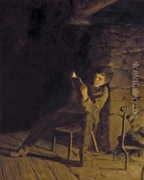 The Boy Lincoln Oil Painting - Eastman Johnson