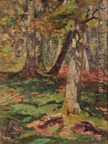Waldlandschaft Oil Painting - August Rieger