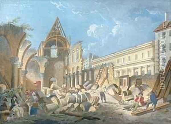 Demolition of the Couvent des Cordeliers Oil Painting - Pierre-Antoine Demachy