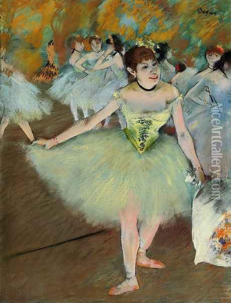 On Stage, 1879-81 Oil Painting - Edgar Degas