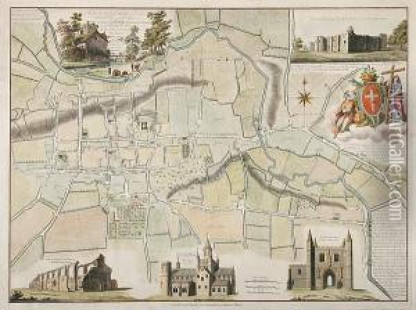 'actual Survey Of The Ancient Town And Borough Of Colchester Oil Painting - Thomas Sparrow