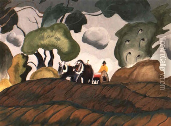 Sowing Wheat Oil Painting - Arthur Dove