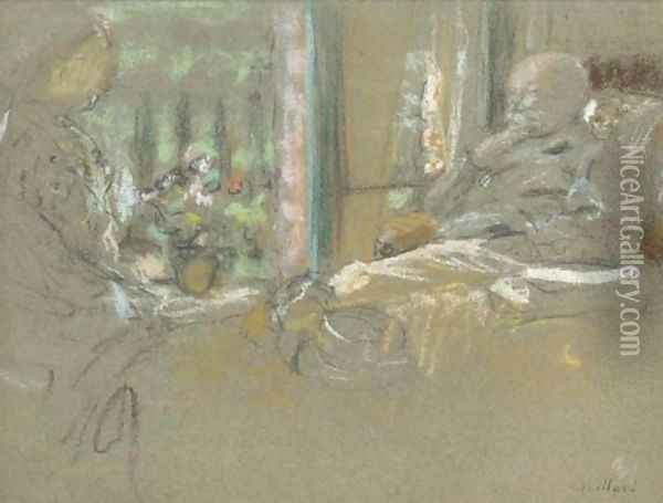 Devant la fenetre à Vaucresson Oil Painting - Jean-Edouard Vuillard