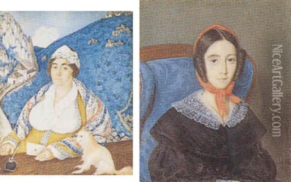 Portrait De La Reine Marie-amelie (?) Oil Painting - Pierre Edouard Gautier dagoty