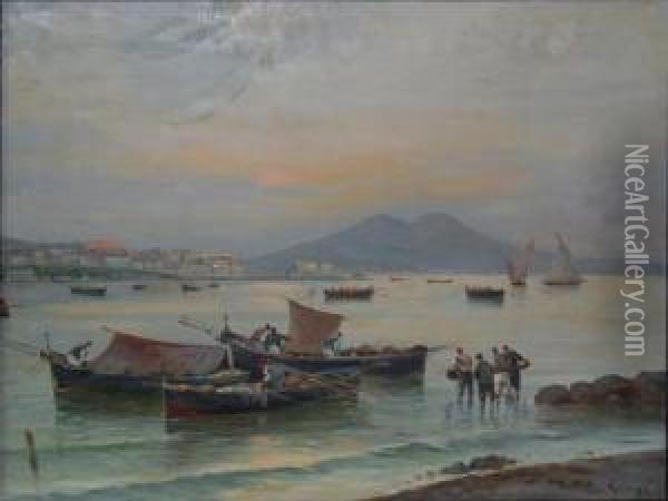 Marina Di Napoli Oil Painting - Raimpondo Scoppa