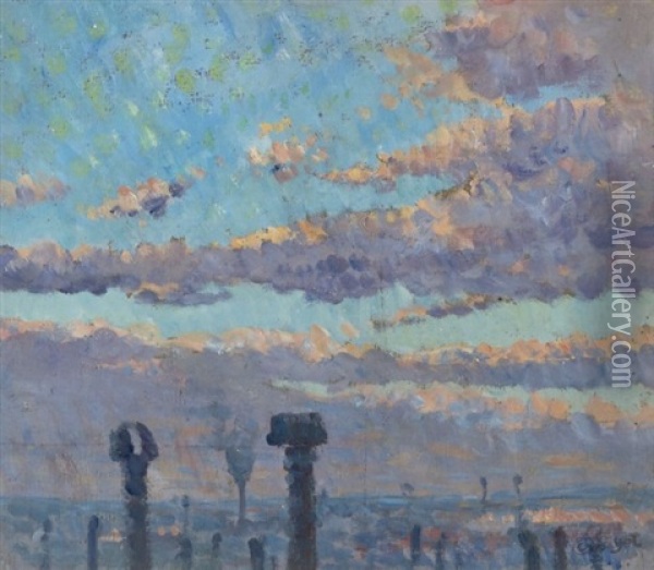 Les Cheminees Oil Painting - Louis Hayet