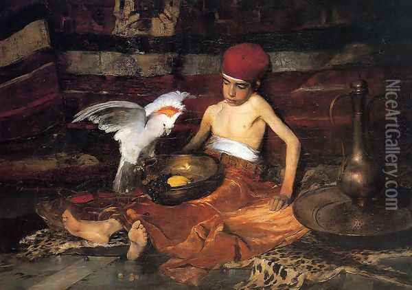 The Turkish Page Oil Painting - Frank Duveneck