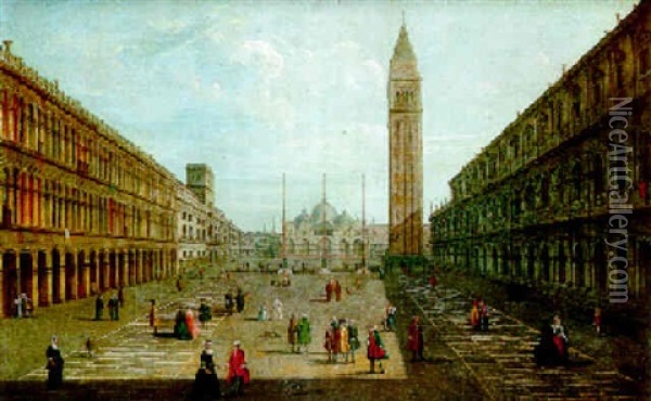Vue De La Place Saint-marc, De L'eglise Et Du Campanile Oil Painting -  Master of the Langmatt Foundation Views