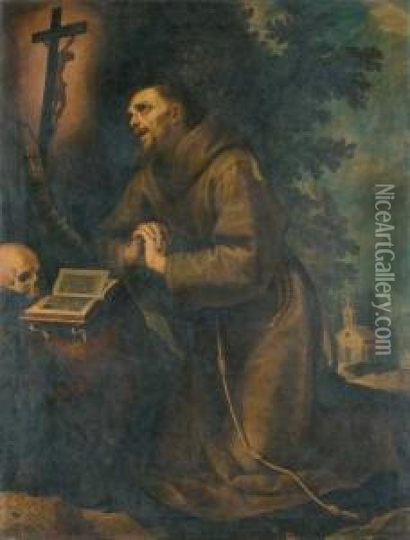 San Francesco D'assisi In Preghiera Oil Painting - Lodovico Cardi Cigoli