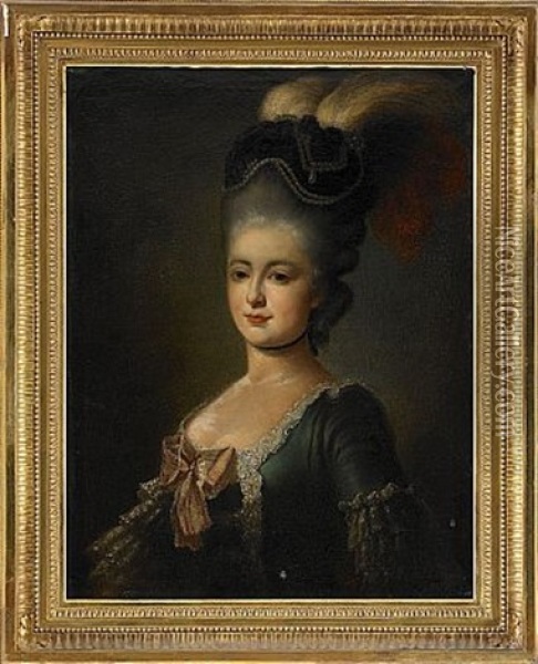 Portratt Forestallande Storfurstinnan Maria Fjodorovna, Sedermera Kejsarinna Av Ryssland - Midjebild Oil Painting - Alexander Roslin