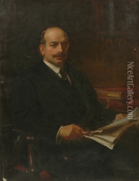 Portrait Of A Gentleman Oil Painting - Sir John Longstaff