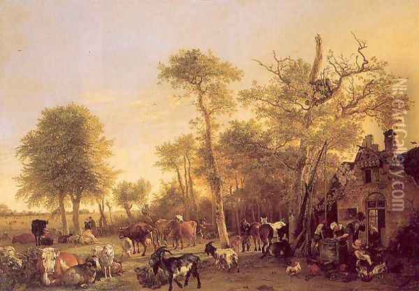 A Farm 1649 Oil Painting - Paulus Potter