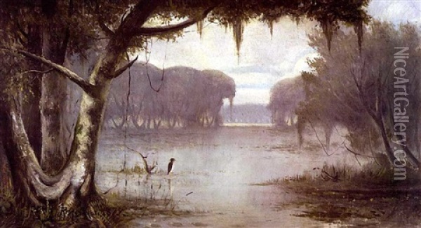 Near Bayou Plaequeimy Oil Painting - Joseph Rusling Meeker