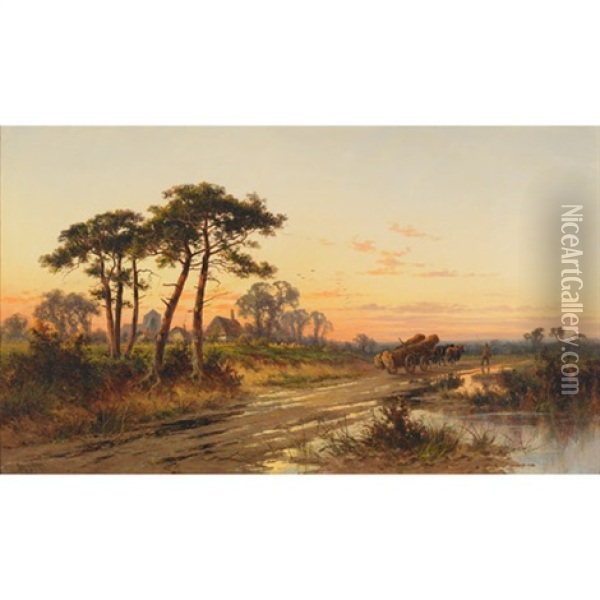 Near Guilford, Surrey Oil Painting - Henry H. Parker