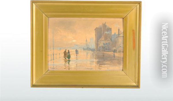 Vista De Muelle Oil Painting - David Gould Green