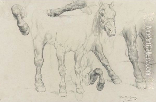 Study For The Horse Fair Oil Painting - Rosa Bonheur